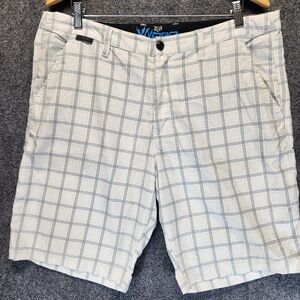 Fox Racing Hydro Series Hybrid Shorts Mens 36x10  White Plaid Swim Trunk Outdoor